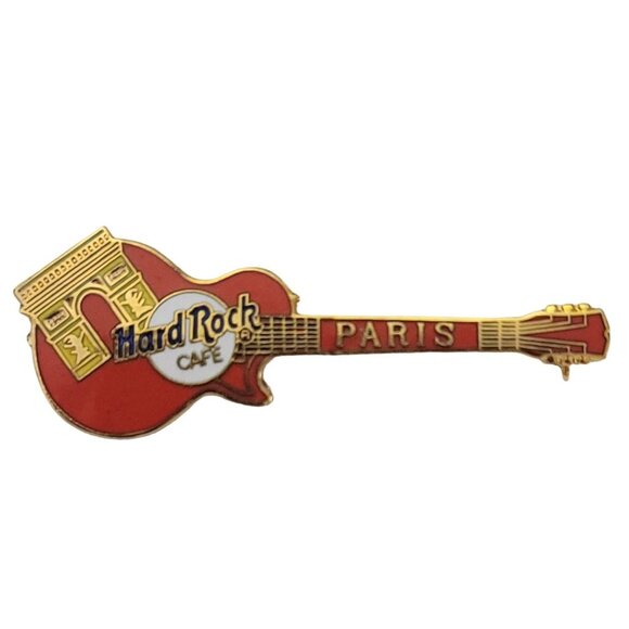 Hard Rock Cafe Paris Arc de Triomphe Red Les Paul Guitar Pin K469 - Picture 7 of 7